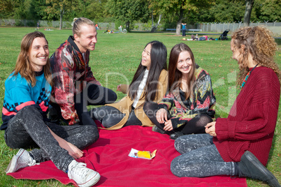 Group of young people in the park