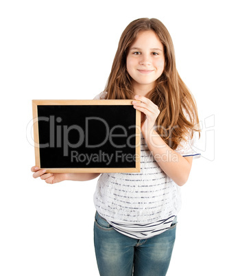 girl holding board