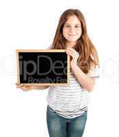 girl holding board