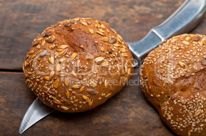 organic bread over rustic table