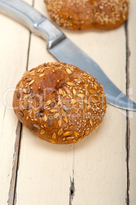 organic bread over rustic table