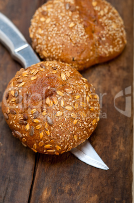 organic bread over rustic table