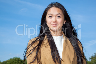 Woman with long black hair