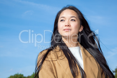 Woman with long black hair