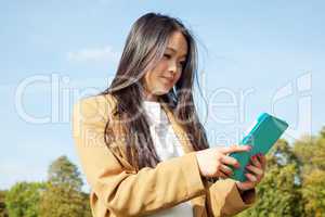 Young woman with mobile tablet PC