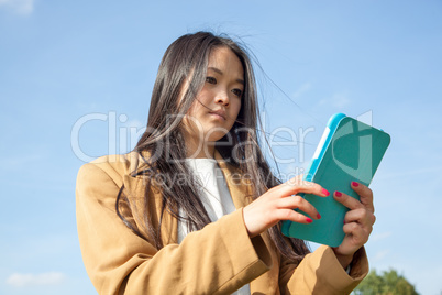 Young woman with mobile tablet PC