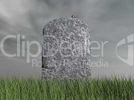 Mouse on tombstone - 3D render