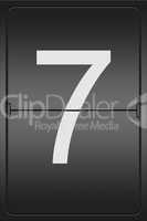 Number 7 on a mechanical leter indicator