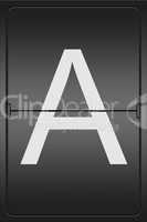 Letter A on a mechanical leter indicator