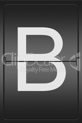 Letter b on a mechanical leter indicator