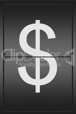 Dollar Sign on a mechanical leter indicator