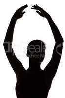 Silhouette of ballerina with hands up