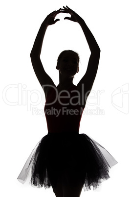 Shape of ballerina with hands up