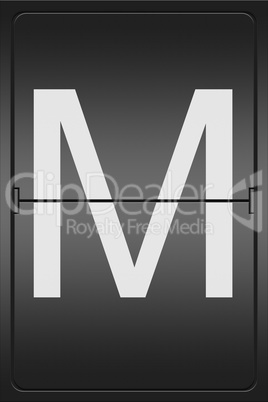 Letter M on a mechanical leter indicator
