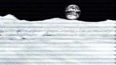 Tracking shot near the surface of the moon  - interference version