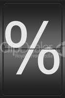 Percent sign on a mechanical leter indicator