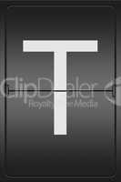 Letter T on a mechanical leter indicator