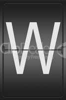 Letter W on a mechanical leter indicator