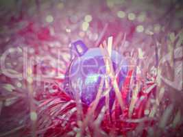 Retro look Christmas bauble and tinsel