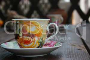 Tea cup on the table