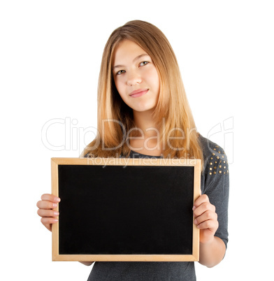 girl holding board