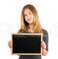 girl holding board