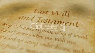 Historic Documents Last Will and Testament