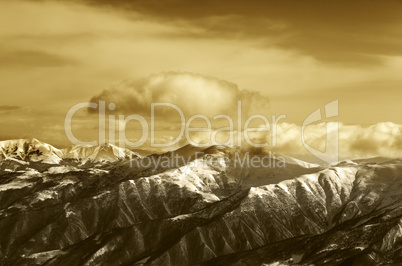 Sepia mountains