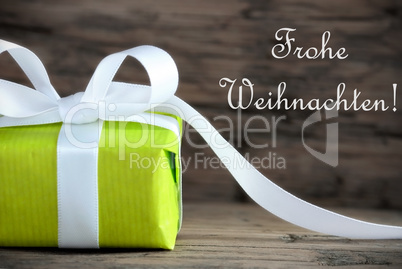 Green Present with Frohe Weihnachten