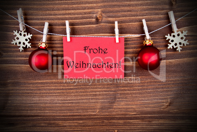 Red Banner with Frohe Weihnachten