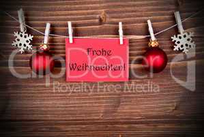 Red Banner with Frohe Weihnachten
