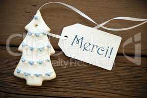 Christmas Tree Cookie with Merci Label