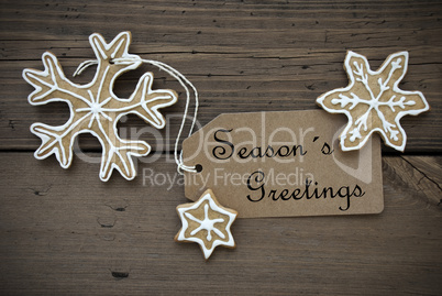Season's Greetings on a Label with Ginger Bread Cookies