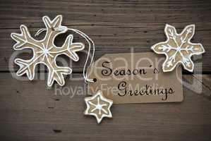 Season's Greetings on a Label with Ginger Bread Cookies