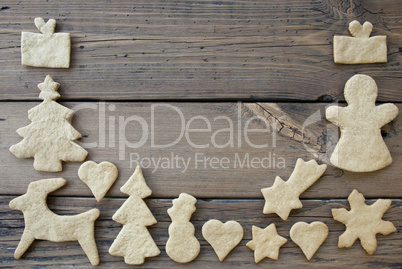 Cookies Frame on Wooden Background