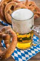 homemade pretzels and beer