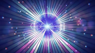 blue circular rays and particles party loop background