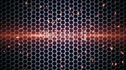 metal mesh and sparks loopable background