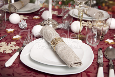 Christmassy table setting