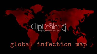 Red Global Infection Map Epidemic