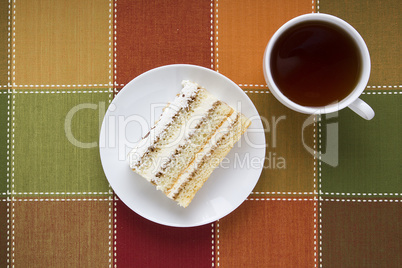 Piece of cake on a plate