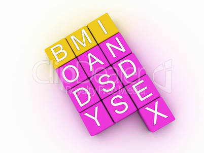 3d illustration of BMI ( Body Mass Index)