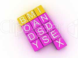 3d illustration of BMI ( Body Mass Index)