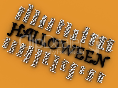 3d imagen Halloween concept word cloud background