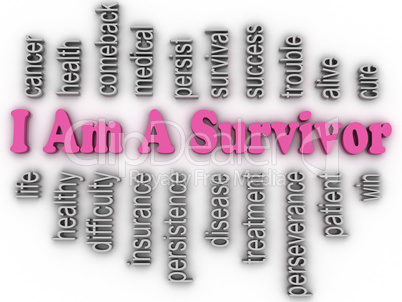 3d imagen I Am A Survivor  concept word cloud background
