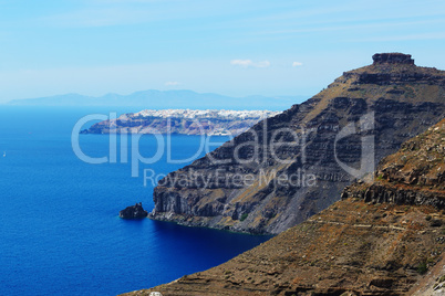 The view on Oia town, Santorini island, Greece