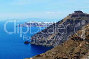 The view on Oia town, Santorini island, Greece