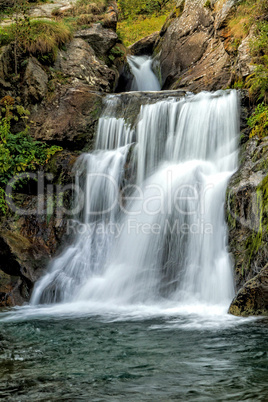 Beautiful veil cascading waterfall