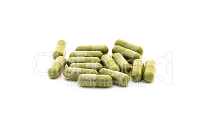 Green chlorophyll capsules