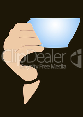 Hand with cup of tea